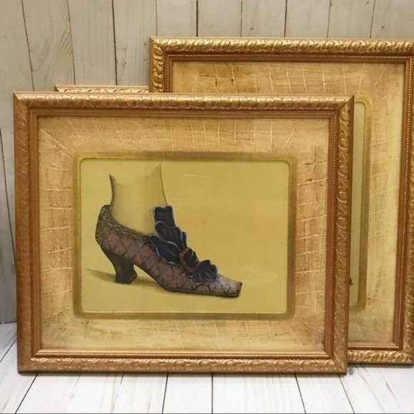 Framed Victorian Shoe Art by Fiona Saunders - Picture 2 of 6